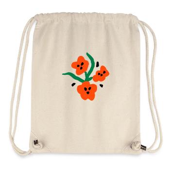 Lebhaftes Blumen-T-Shirt - Stanley/Stella recycelter Gym Bag - Naturweiß - Vorne