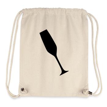 Sektglas - Champagnerglas - Stanley/Stella recycelter Gym Bag - Naturweiß - Vorne