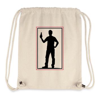 Drinking Beer Silhouette - Stanley/Stella Recycled Gym Bag - natural - Front