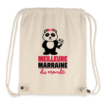 meilleure marraine du monde - Sac à cordon recyclé Stanley/Stella - blanc naturel - Devant