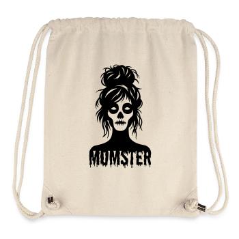 Momster Totenkopf mit Messy Bun - Stanley/Stella recycelter Gym Bag - Naturweiß - Vorne