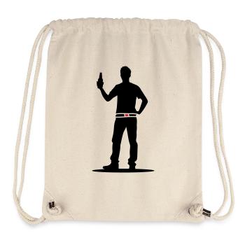 Boire de la bière Silhouette - Sac à cordon recyclé Stanley/Stella - blanc naturel - Devant