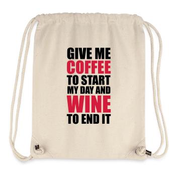 Coffee & Wine - Stanley/Stella recycelter Gym Bag - Naturweiß - Vorne