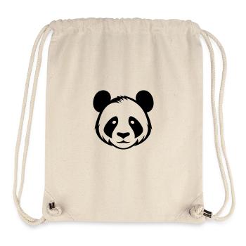 Tête de panda - Sac à cordon recyclé Stanley/Stella - blanc naturel - Devant