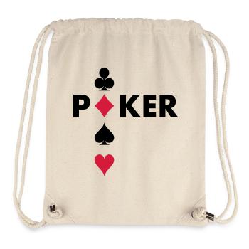 joueur de poker - Sac à cordon recyclé Stanley/Stella - blanc naturel - Devant