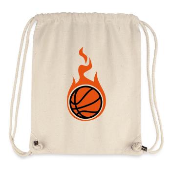 basketball avec des flammes - Sac à cordon recyclé Stanley/Stella - blanc naturel - Devant