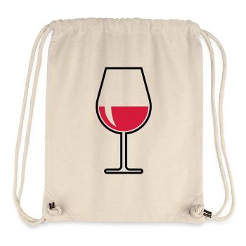 Rotweinglas Bauchig Zu (Rotwein / Wein / 2C) - Stanley/Stella recycelter Gym Bag - Naturweiß - Vorne