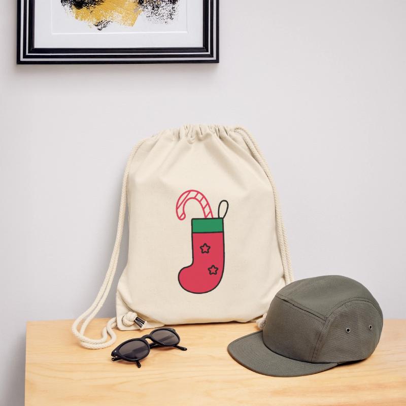 christmas sock with candy cane Stanley/Stella Recycled Gym Bag