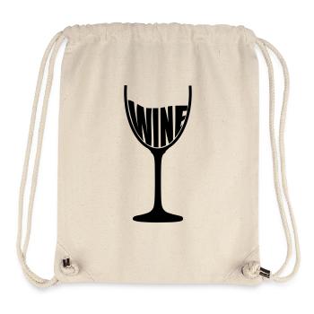 Weinglas Wein Wine Glas Weinchen Rotwein Rebe - Stanley/Stella recycelter Gym Bag - Naturweiß - Vorne