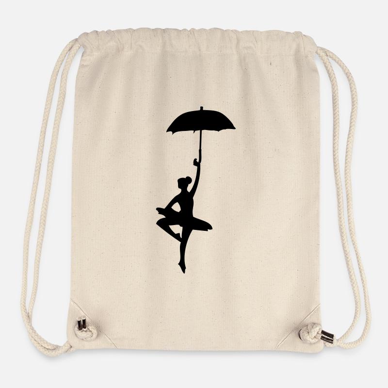 ballerina_dancer avec le parapluie - Sac à cordon recyclé Stanley/Stella - blanc naturel