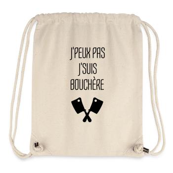 boucher / boucherie / charcutier / viande - Sac à cordon recyclé Stanley/Stella - blanc naturel - Devant