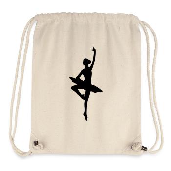 Danseuse ballerine silhouette - Sac à cordon recyclé Stanley/Stella - blanc naturel - Devant