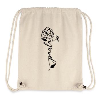 Paula Nom Prénom Nom Fleur - Sac à cordon recyclé Stanley/Stella - blanc naturel - Devant