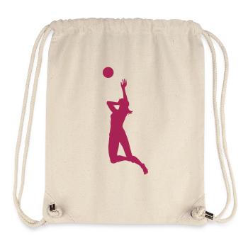 Volleyballerin im Angriff - Stanley/Stella recycelter Gym Bag - Naturweiß - Vorne