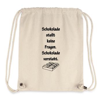 schokolade - Stanley/Stella recycelter Gym Bag - Naturweiß - Vorne