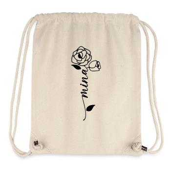 Mina Name Vorname Namensblume - Stanley/Stella recycelter Gym Bag - Naturweiß - Vorne