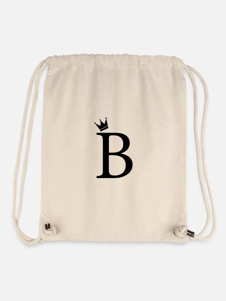 B-Monogramm-Krone - Stanley/Stella recycelter Gym Bag - Naturweiß