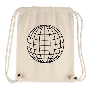 Globus Weltkugel Geschenkidee Welt Äquator - Stanley/Stella recycelter Gym Bag - Naturweiß - Vorne