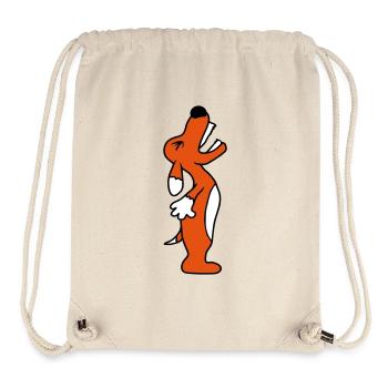 Dog angrily yelling upwards barking loudly yapping - Stanley/Stella Recycled Gym Bag - natural - Front