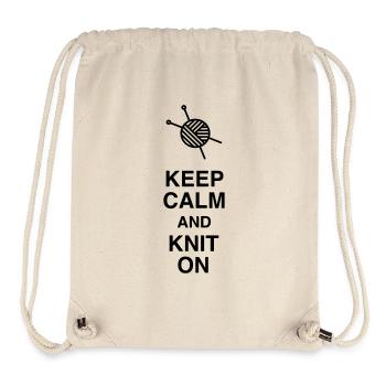 Knitting - Knit - Knitter - Stricken - Tricot - Stanley/Stella Recycled Gym Bag - natural - Front