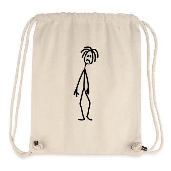 Sad unfortunate stick figure depressed - Stanley/Stella Recycled Gym Bag - natural - Front