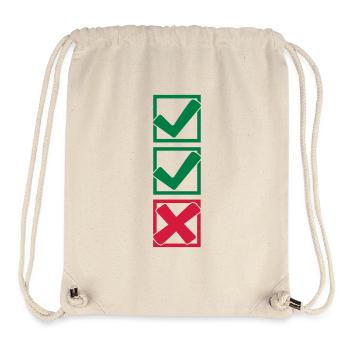 2 Haken und 1 X Kreuzchen - Stanley/Stella recycelter Gym Bag - Naturweiß - Vorne