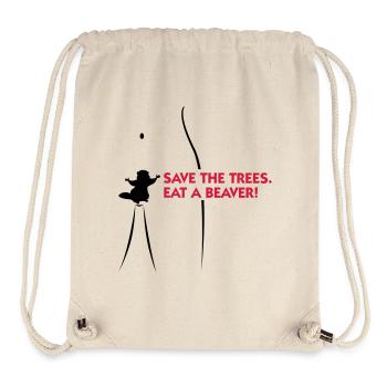 Rette die Bäume. Esst einen Biber. - Stanley/Stella recycelter Gym Bag - Naturweiß - Vorne
