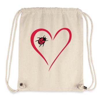 Heart with ladybug - Stanley/Stella Recycled Gym Bag - natural - Front