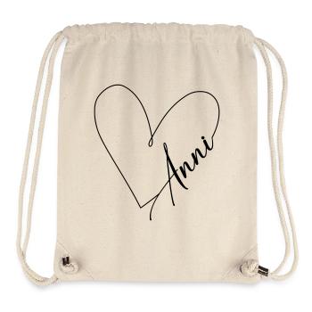 Anni Name Herzlinie - Stanley/Stella recycelter Gym Bag - Naturweiß - Vorne