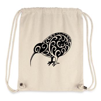 New Zealand: kiwi in black - Stanley/Stella Recycled Gym Bag - natural - Front