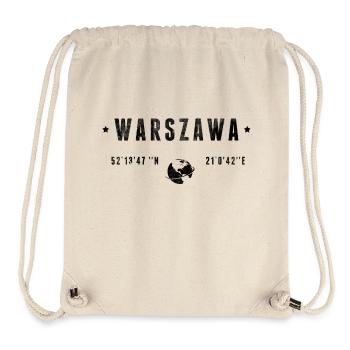 Warszawa Coordonnées Géographiques Stylisées - Sac à cordon recyclé Stanley/Stella - blanc naturel - Devant