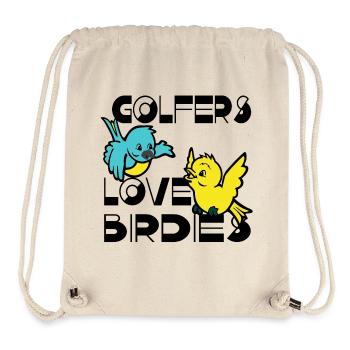 AMOUR BIRDIES Oiseaux GOLFEURS Sport Golf Club Par - Sac à cordon recyclé Stanley/Stella - blanc naturel - Devant