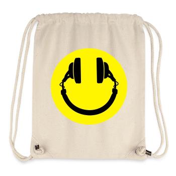 Kopfhörer smiley - Stanley/Stella recycelter Gym Bag - Naturweiß - Vorne