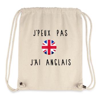 J'peux Pas J'ai Anglais Drapeau - Sac à cordon recyclé Stanley/Stella - blanc naturel - Devant