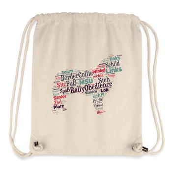Rally Obedience Border Collie Wordcloud - Stanley/Stella recycelter Gym Bag - Naturweiß - Vorne