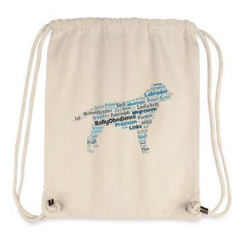 Labrador Rally Obedience Wordcloud - Stanley/Stella recycelter Gym Bag - Naturweiß - Vorne