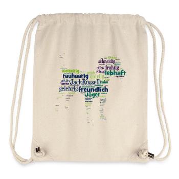 Jack Russell Wordcloud Charakterisika - Stanley/Stella recycelter Gym Bag - Naturweiß - Vorne