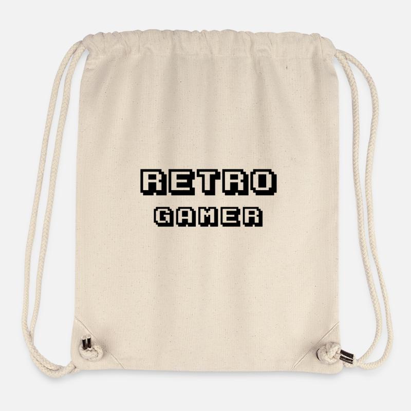 Arcade Retro Gamer Noir - Sac à cordon recyclé Stanley/Stella - blanc naturel