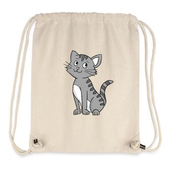 Graue Katze - Stanley/Stella recycelter Gym Bag - Naturweiß - Vorne