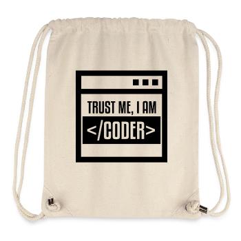 TRUST ME I AM CODER BLACK - Sac à cordon recyclé Stanley/Stella - blanc naturel - Devant