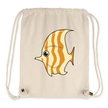 Scalar poisson cadeau aquarium aquatique poisson dessin animé - Sac à cordon recyclé Stanley/Stella - blanc naturel - Devant