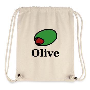 Olive vert fruit amande poivrons - Sac à cordon recyclé Stanley/Stella - blanc naturel - Devant