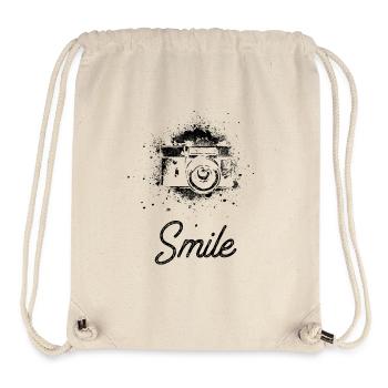 Smile Retro Camera Please Smile - Stanley/Stella Recycled Gym Bag - natural - Front