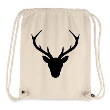 Hirsch Geweih Silhouette Jagd Jäger Geschenk - Stanley/Stella recycelter Gym Bag - Naturweiß - Vorne