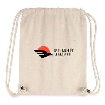 Bullshit Airlines noir rouge - Sac à cordon recyclé Stanley/Stella - blanc naturel - Devant