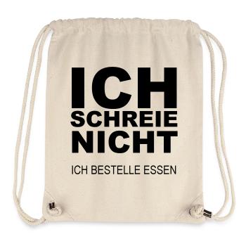 Ich schreie nicht ich bestell Essen - Stanley/Stella recycelter Gym Bag - Naturweiß - Vorne