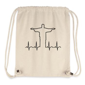 Jesus Christus Herzschlag (schwarz) - Stanley/Stella recycelter Gym Bag - Naturweiß - Vorne