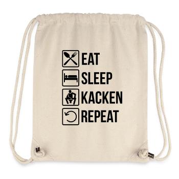 Essen Schlafen Kacken Wiederholen Geek Geschenk - Stanley/Stella recycelter Gym Bag - Naturweiß - Vorne