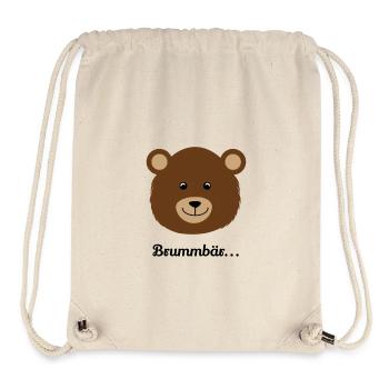 Brown Bear Head Cartoon - Stanley/Stella Recycled Gym Bag - natural - Front