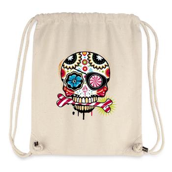 Totenkopf mit Augenklappe und Zuckerstange - Stanley/Stella recycelter Gym Bag - Naturweiß - Vorne